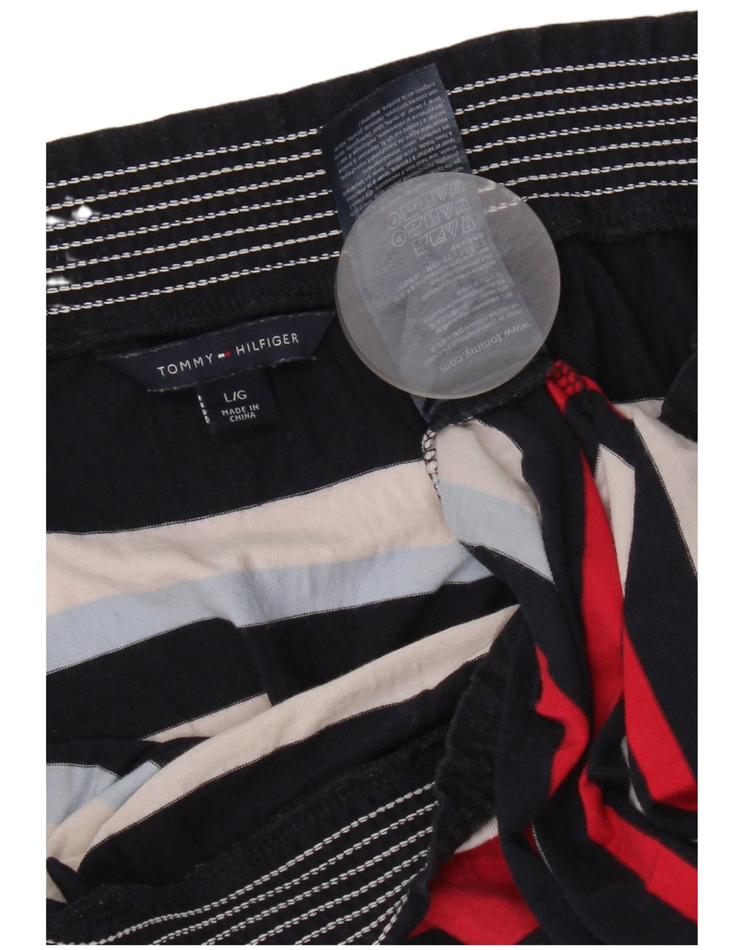 Top Tommy Hilfiger feminino manga 3/4 fora do ombro Reino Unido 14 grande multicolorido