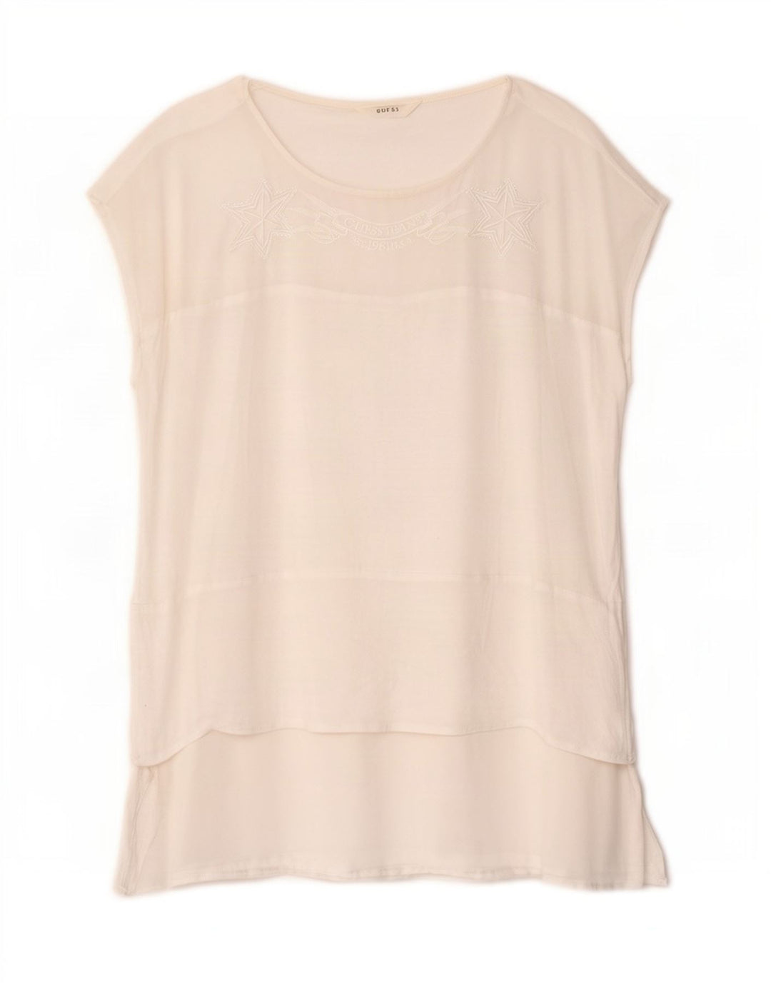 Blusa feminina sem mangas Guess UK 18 XL branca