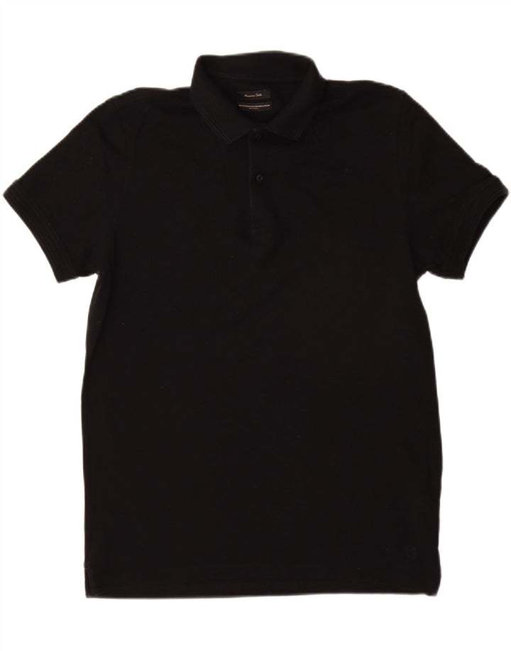 Camisa polo masculina Massimo Dutti XL algodão preto