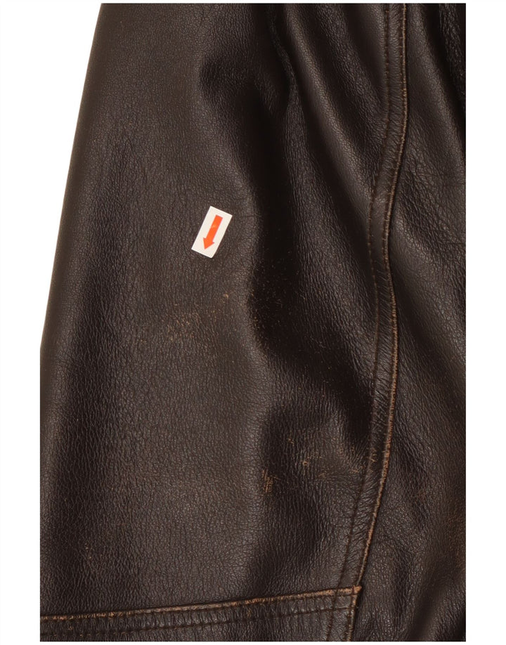 Jaqueta de couro masculina vintage IT 52 XL couro marrom