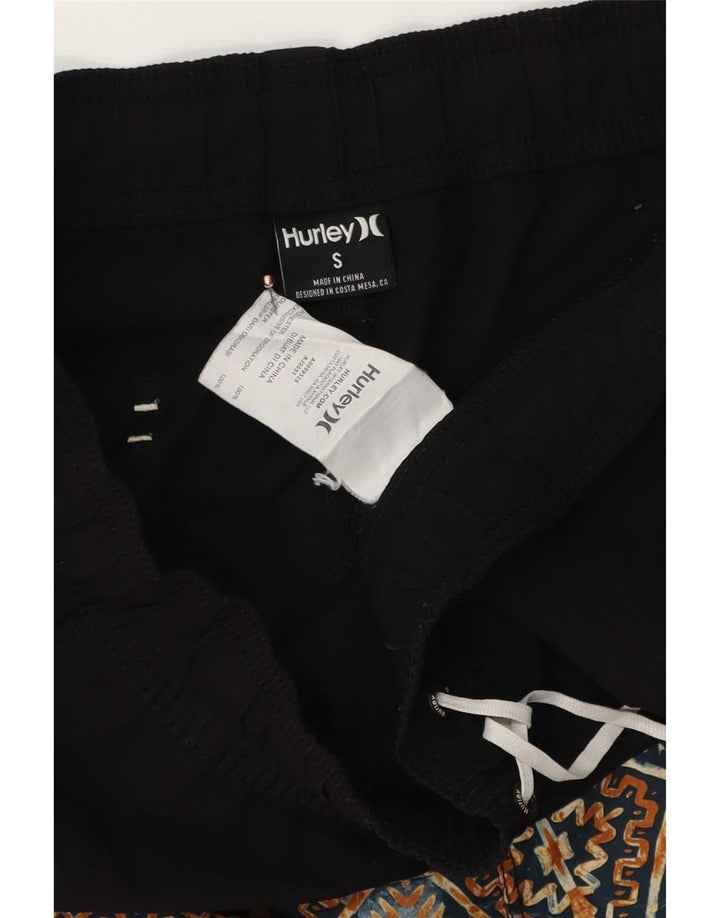 Shorts de natação masculino Hurley pequeno poliéster geométrico preto