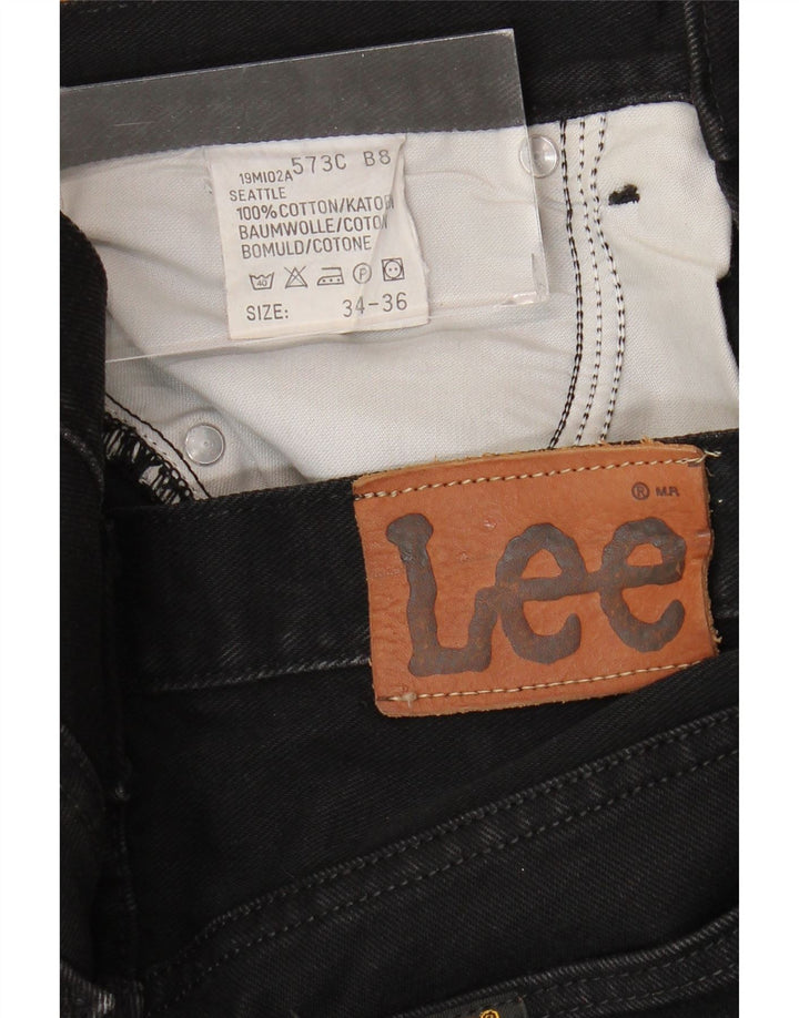 LEE Mens Seattle Straight Jeans W34 L33 Algodão Preto