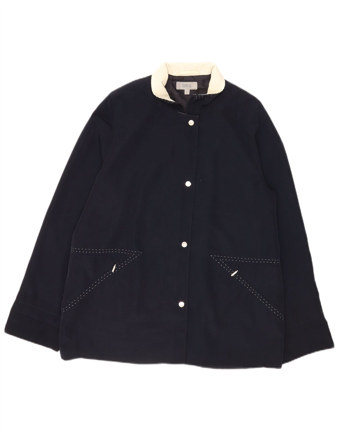 Jaqueta bomber feminina Marks & Spencer Reino Unido 16 grande poliéster azul marinho