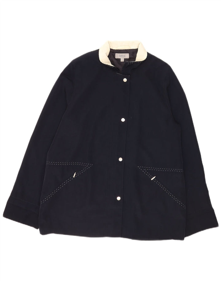 Jaqueta bomber feminina Marks & Spencer Reino Unido 16 grande poliéster azul marinho