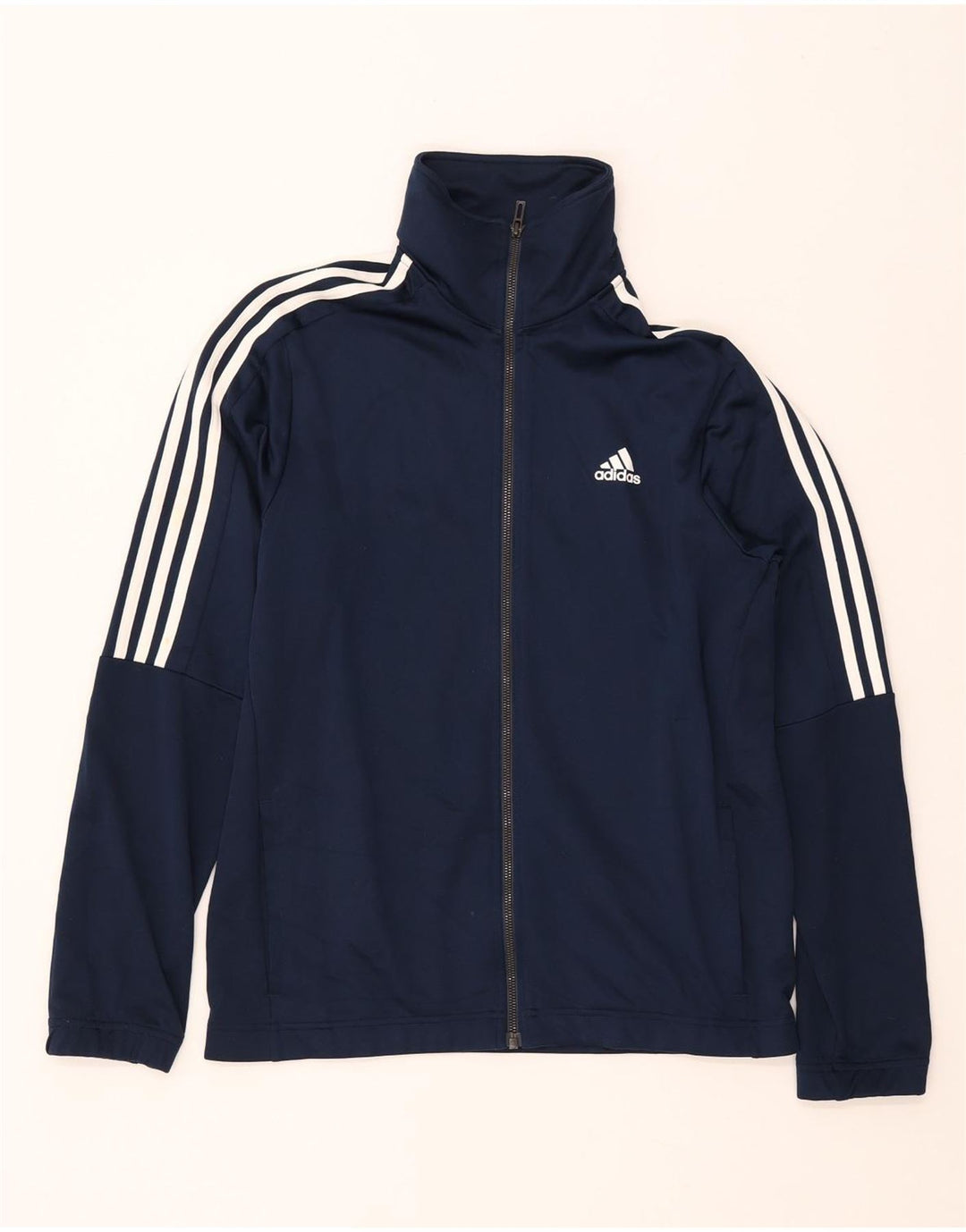 ADIDAS Mens Tracksuit Top Jacket UK 40/42 Médio Azul Marinho Poliéster