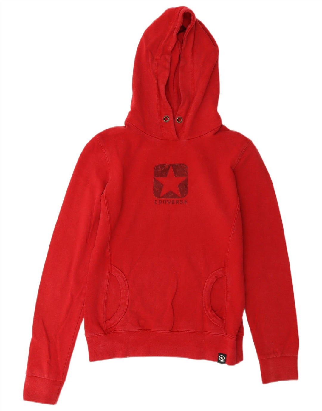 Converse feminino gráfico moletom com capuz UK 14 médio algodão vermelho