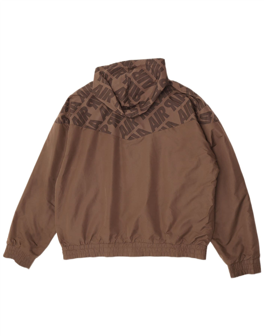 Jaqueta masculina Nike com capuz gráfico reversível UK 45/47 XL marrom poliéster