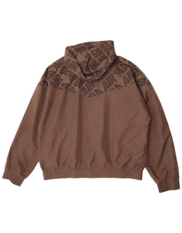 Jaqueta masculina Nike com capuz gráfico reversível UK 45/47 XL marrom poliéster