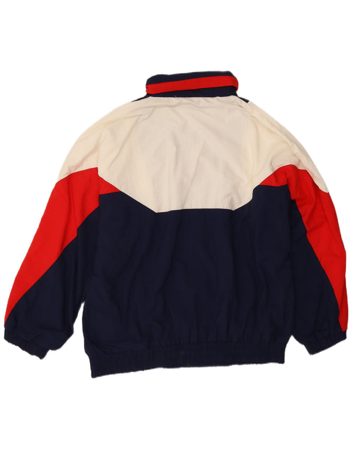 Jaqueta superior de agasalho masculino vintage XL azul marinho Colourblock poliamida