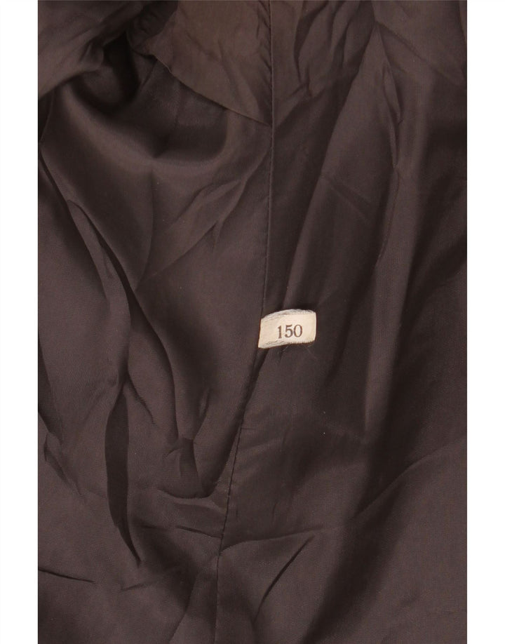 Casaco feminino vintage com peito duplo Reino Unido 16 grande lã cinza