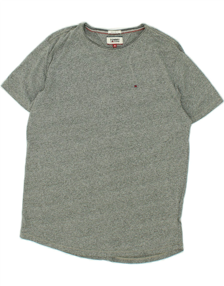 TOMMY HILFIGER Mens Regular Fit T-Shirt Top Medium Grey Flecked Cotton Vintage Tommy Hilfiger and Second-Hand Tommy Hilfiger from Messina Hembry 