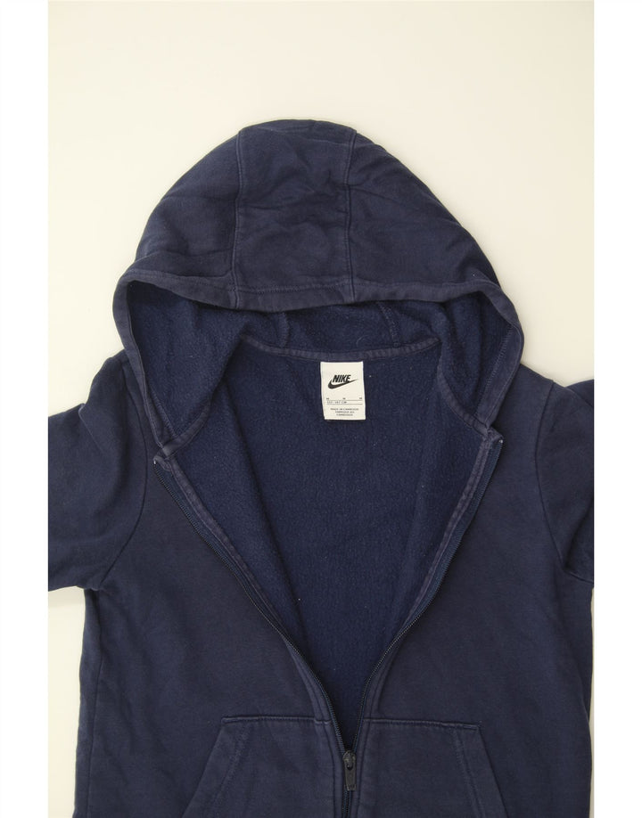 NIKE Boys Zip Hoodie Sweater 10-11 Years Medium Navy Blue Cotton Vintage Nike and Second-Hand Nike from Messina Hembry 