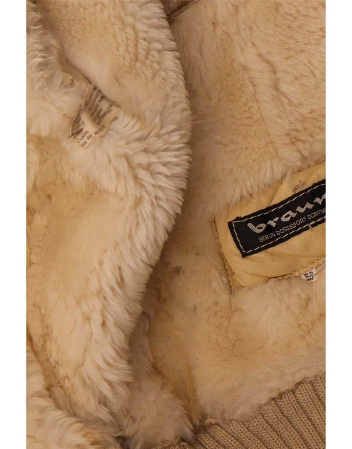 Jaqueta Sherpa masculina VINTAGE IT 56 3XL lã bege