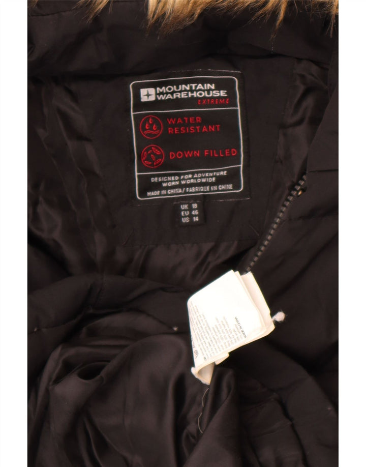 Casaco acolchoado com capuz feminino Mountain Warehouse UK 18 XL poliéster preto