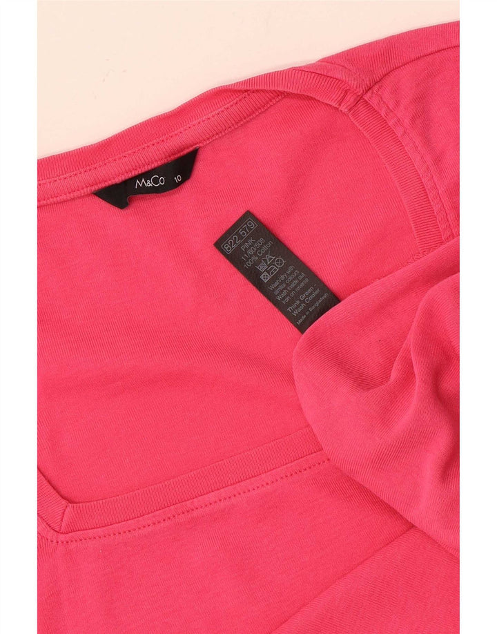 Camiseta feminina M&Co UK 10 pequeno algodão rosa