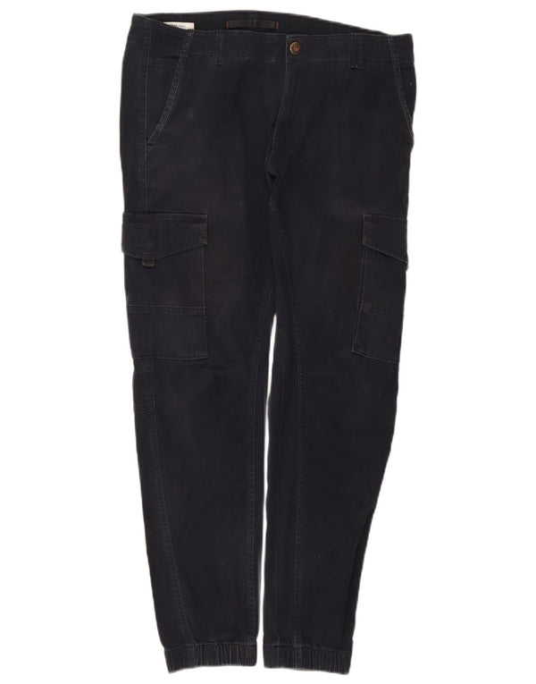 Calça cargo masculina Jack & Jones Joggers W34 L28 algodão azul marinho