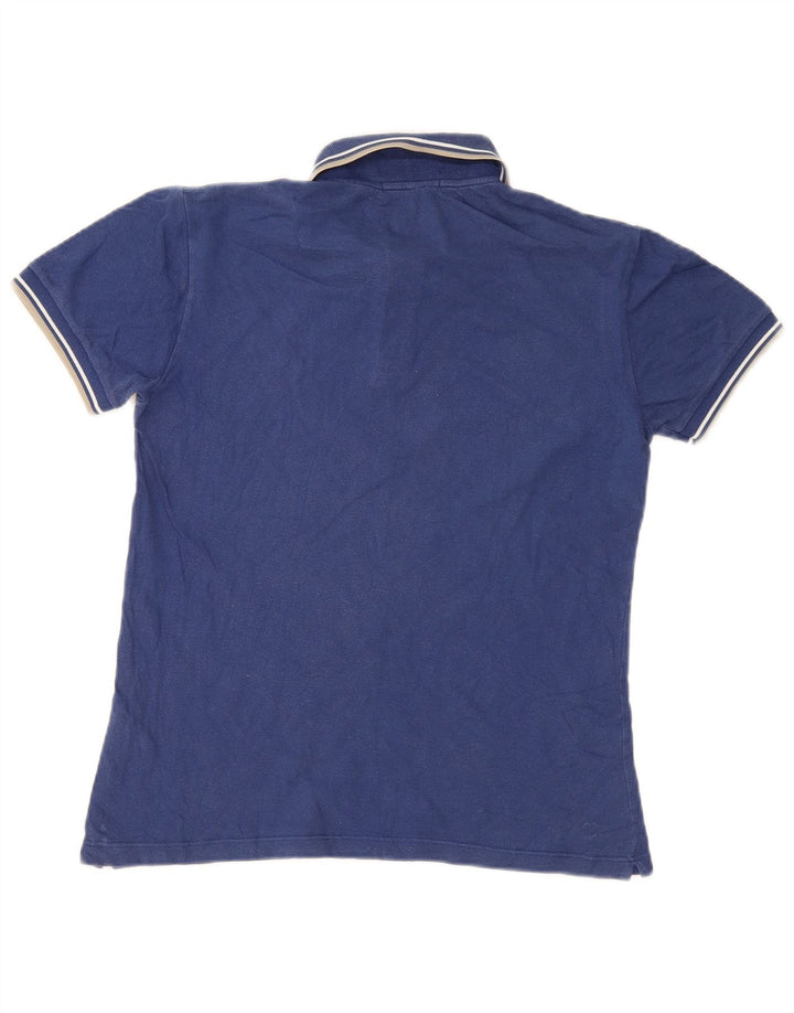 Camisa polo masculina Fred Perry pequena listrada azul marinho de algodão
