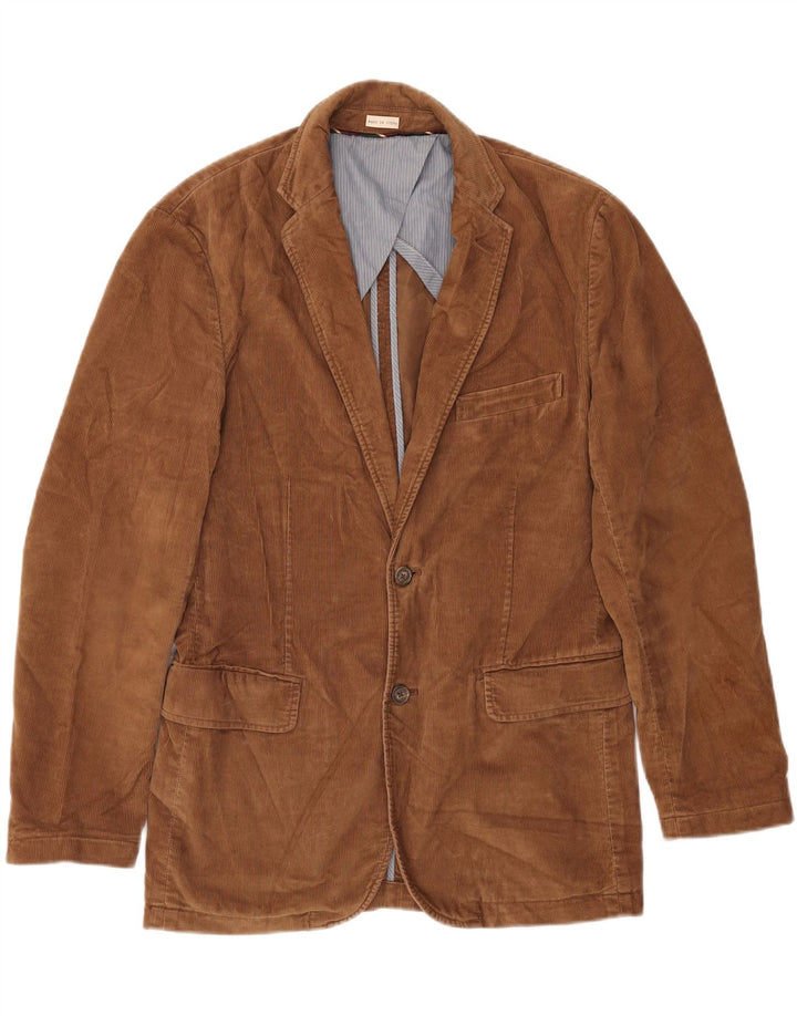 Jaqueta blazer masculina de veludo cotelê J. Crew com 2 botões Reino Unido 38 algodão marrom médio