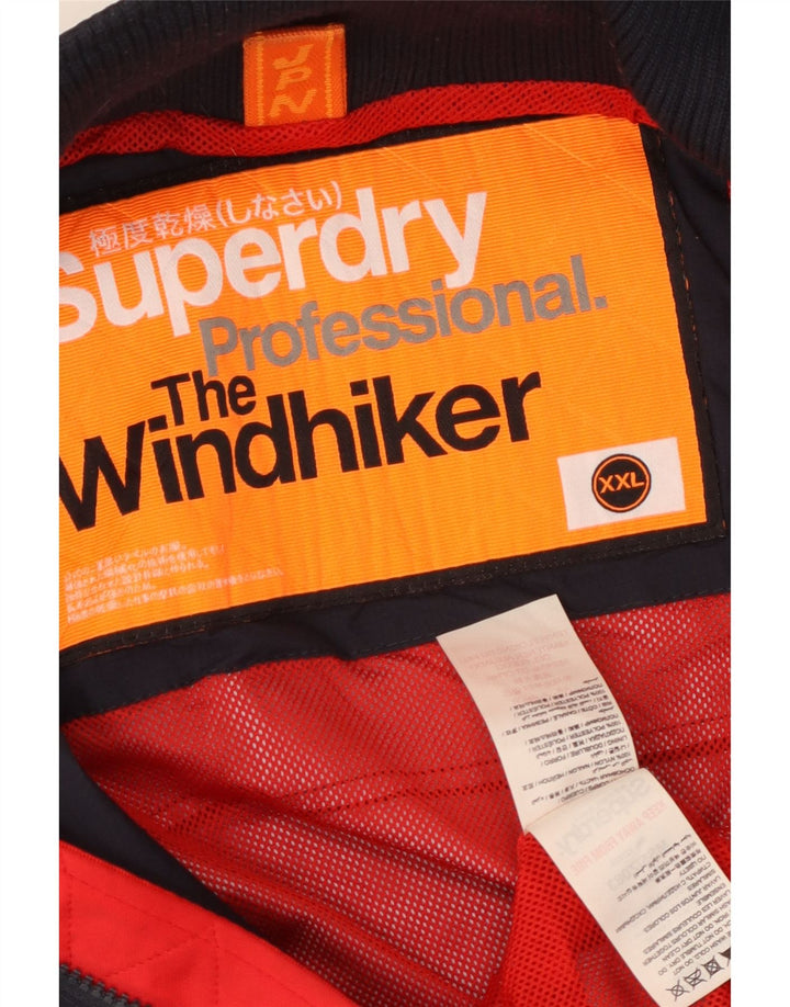 Jaqueta corta-vento masculina Superdry The Windhiker UK 44 2XL azul marinho nylon