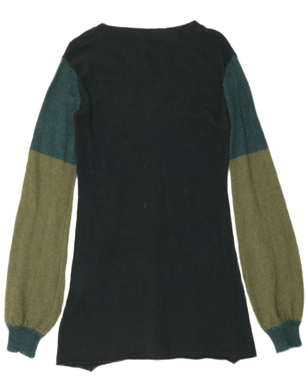 Vestido jumper feminino de manga comprida Gas UK 12 verde médio colorblock