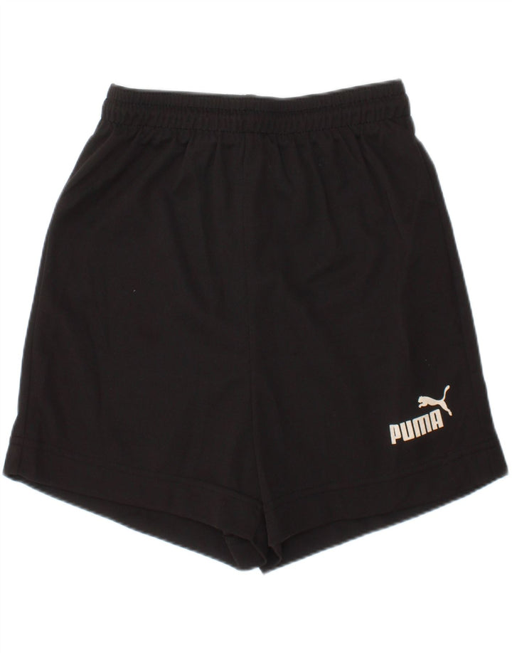 Shorts esportivos gráficos Puma para meninas 7-8 anos preto poliéster esportivo