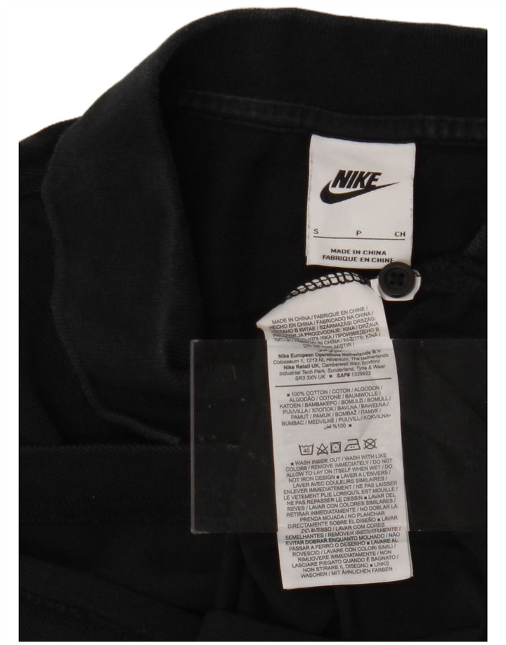 Camisa polo masculina NIKE pequena preta de algodão