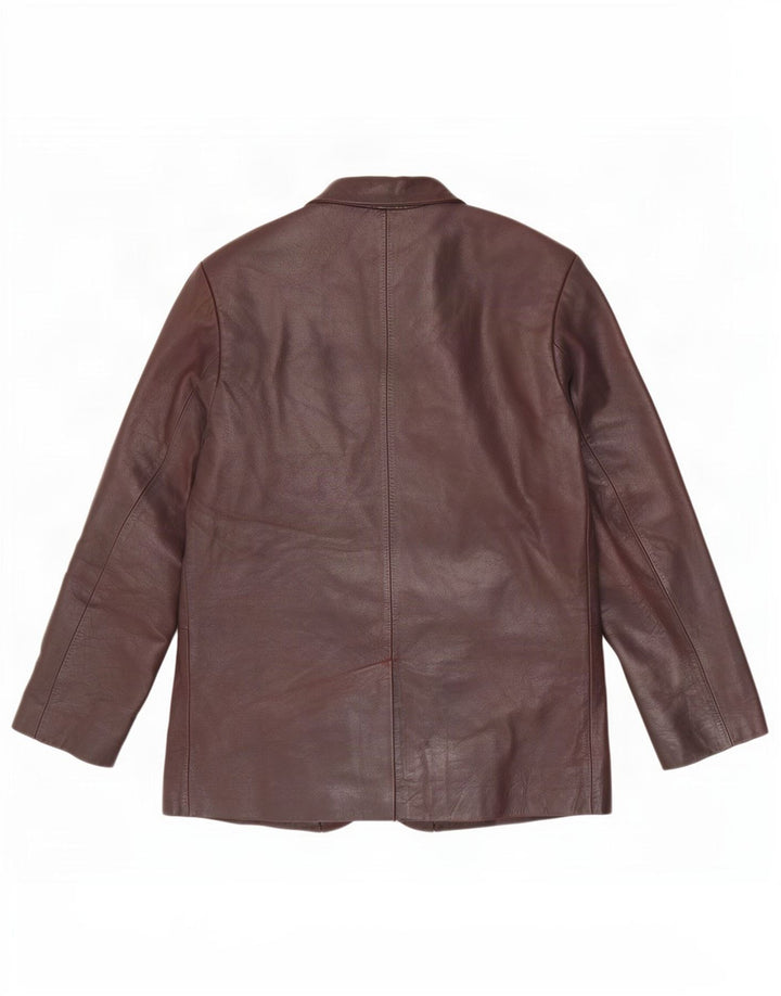 Jaqueta blazer masculina de couro com 3 botões Ben Sherman Reino Unido 38 marrom médio