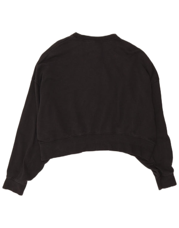 Nike Womens Crop Oversized Moletom Jumper UK 10 Pequeno Algodão Preto