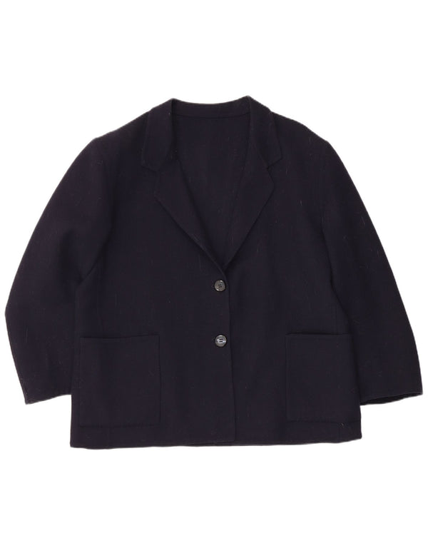 Jaqueta blazer feminina Piacenza manga 3/4 e 2 botões Reino Unido 16 grande azul marinho