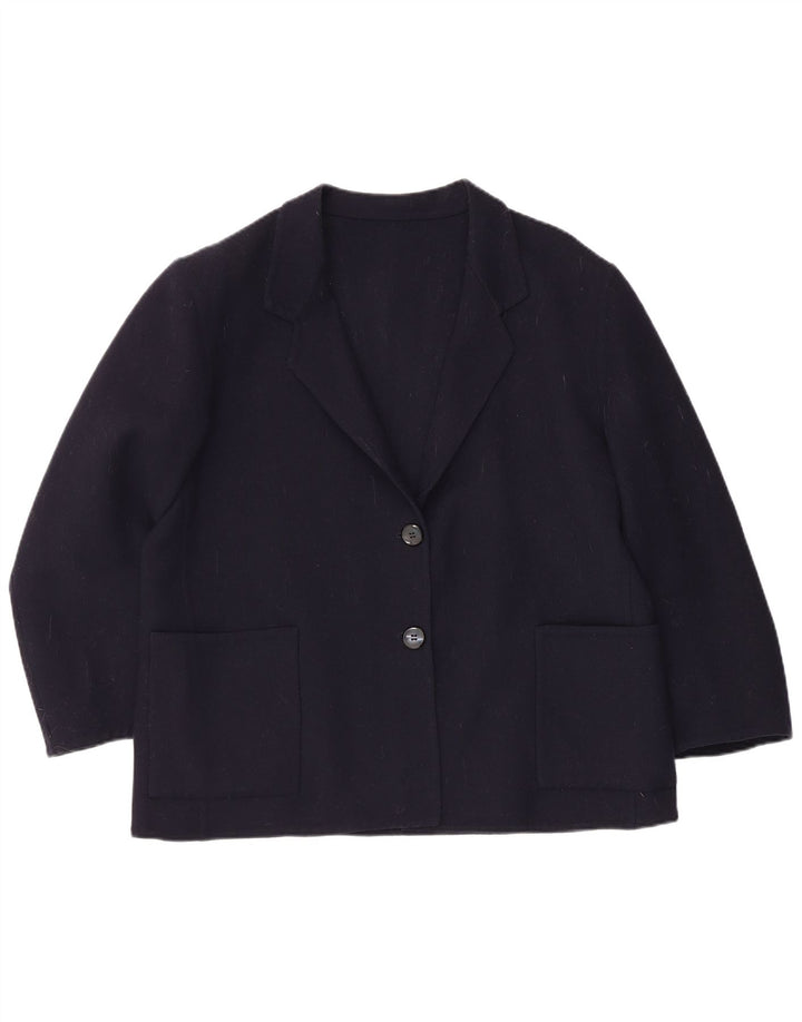 Jaqueta blazer feminina Piacenza manga 3/4 e 2 botões Reino Unido 16 grande azul marinho