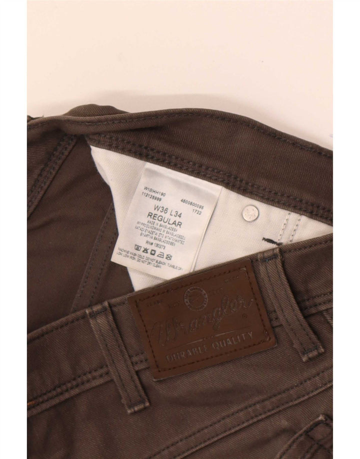 Wrangler Masculino Regular Straight Jeans W36 L34 Marrom Algodão