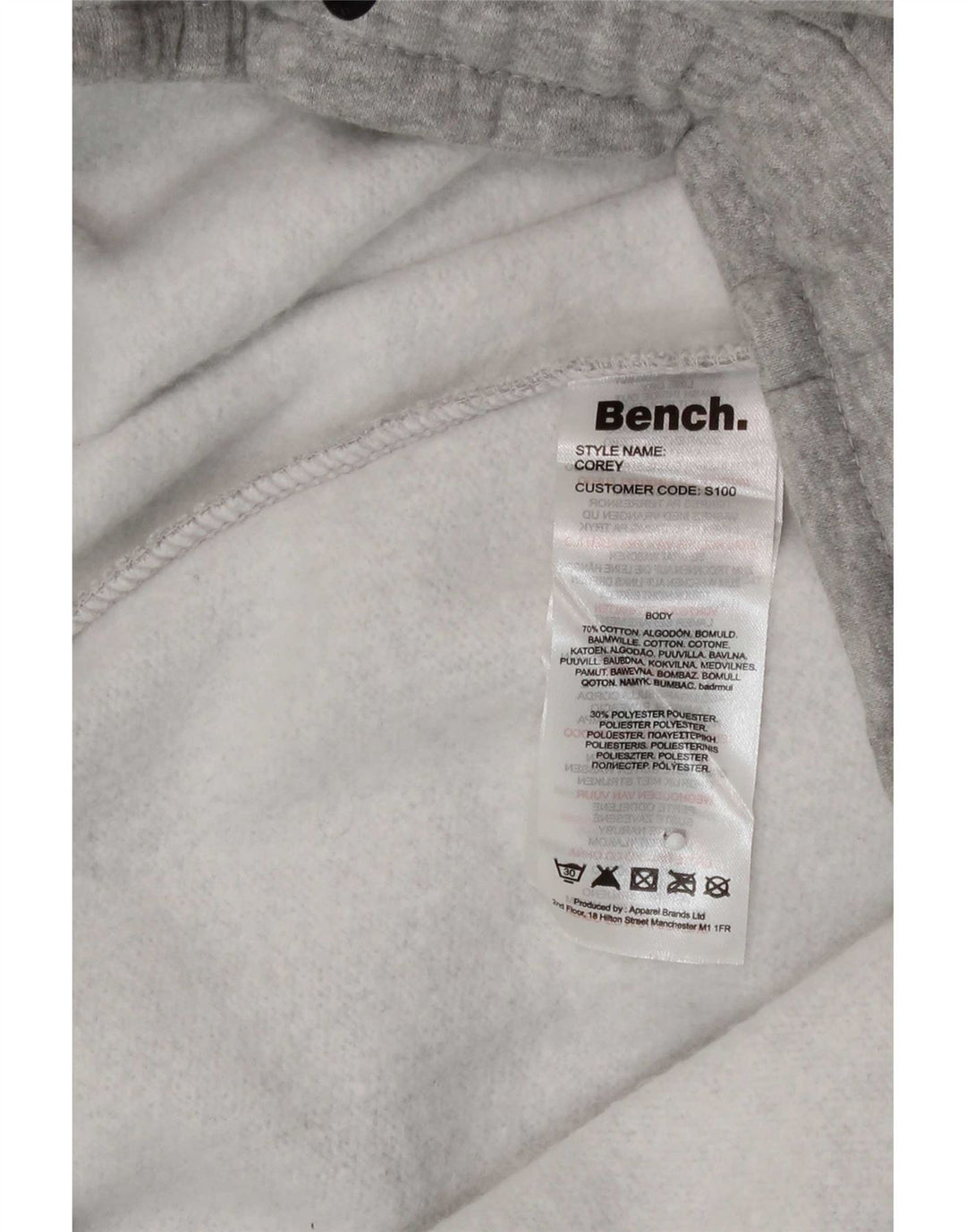 Calça feminina de treino gráfico Bench UK 16 grande algodão cinza