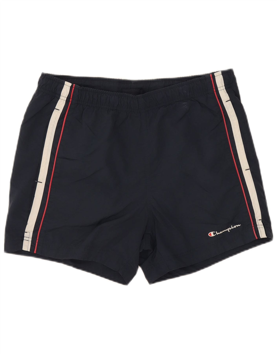 Shorts de natação masculino Champion grande poliamida listrada azul marinho