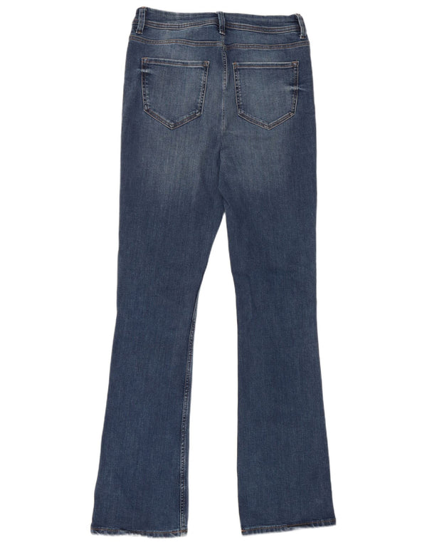 Jeans Marks & Spencer feminino longo slim queimado Reino Unido 12 médio W28 L32 azul