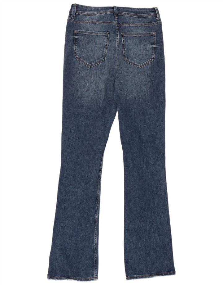 Jeans Marks & Spencer feminino longo slim queimado Reino Unido 12 médio W28 L32 azul