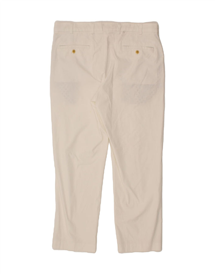 BROOKS BROTHERS Womens Straight Chino Trousers W36 L30 Off White Vintage Brooks Brothers and Second-Hand Brooks Brothers from Messina Hembry 