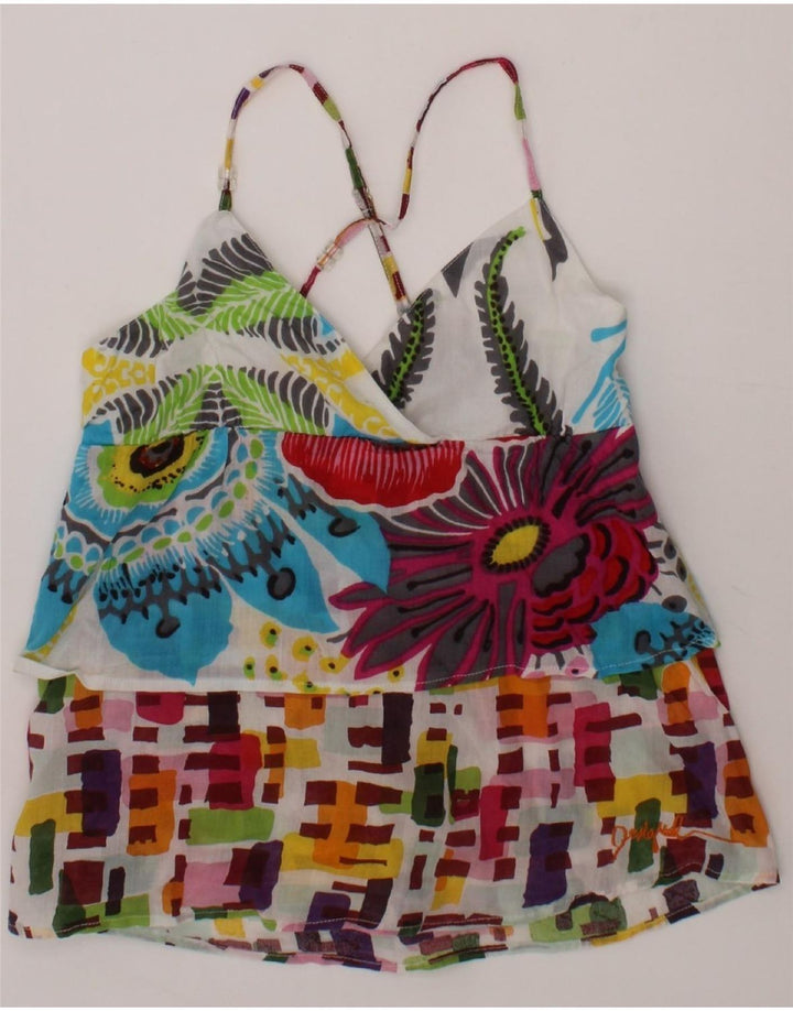 DESIGUAL Girls Cami Top 5-6 Years Multicoloured Floral Cotton Vintage Desigual and Second-Hand Desigual from Messina Hembry 