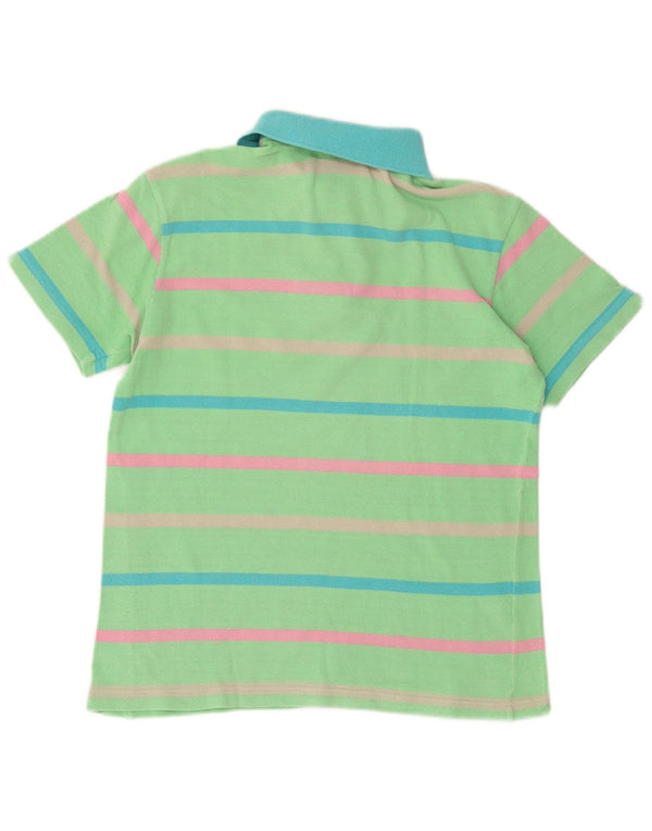 Polo Lacoste Menino 15-16 Anos Listrado Verde Algodão