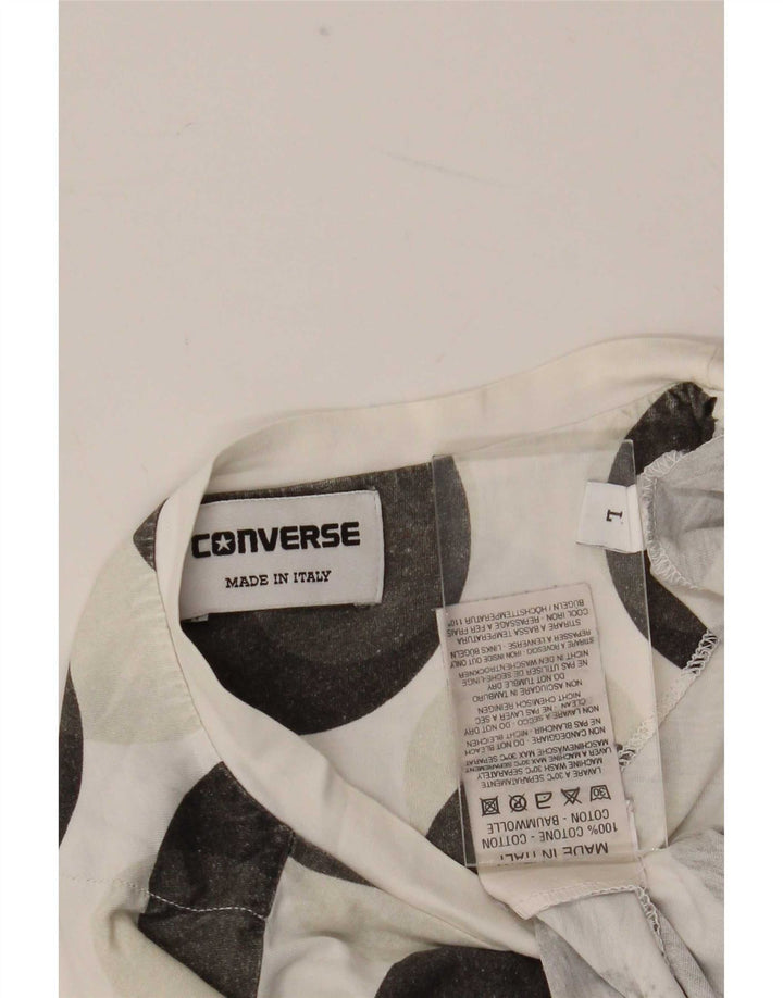 Camiseta gráfica masculina Converse Top grande algodão manchado branco