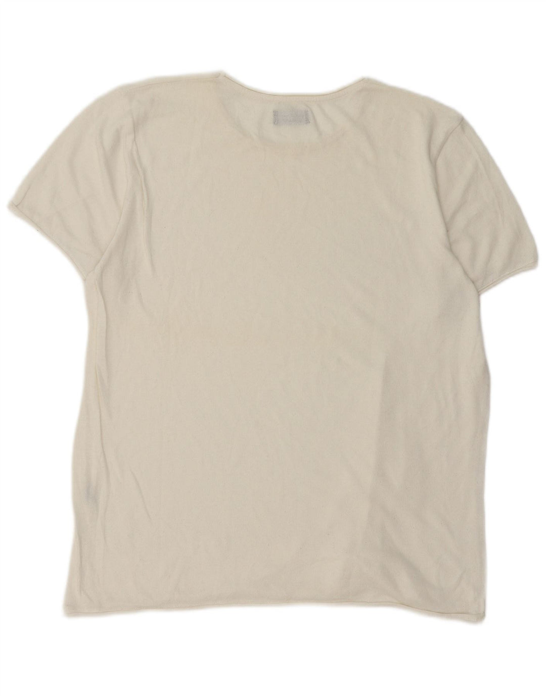 Camiseta masculina Zara Top grande de algodão branco