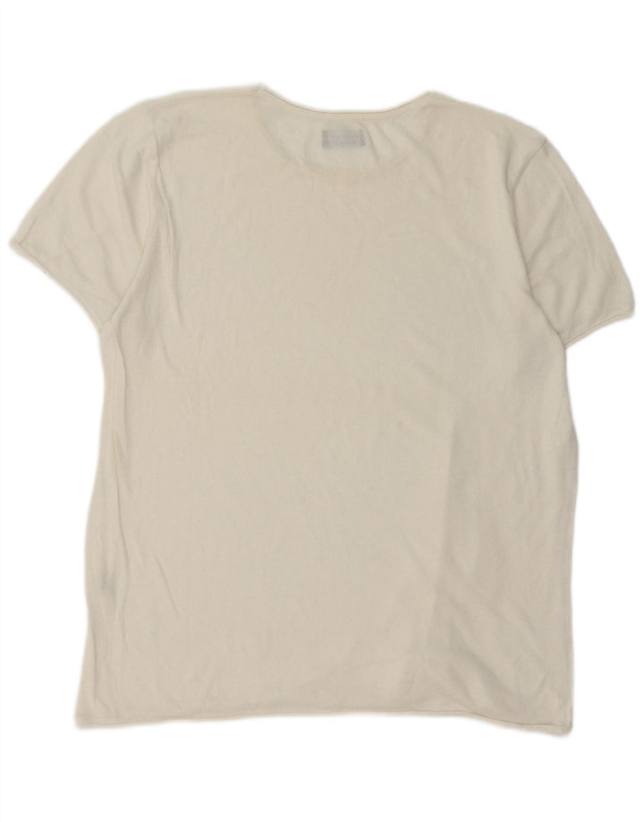 Camiseta masculina Zara Top grande de algodão branco