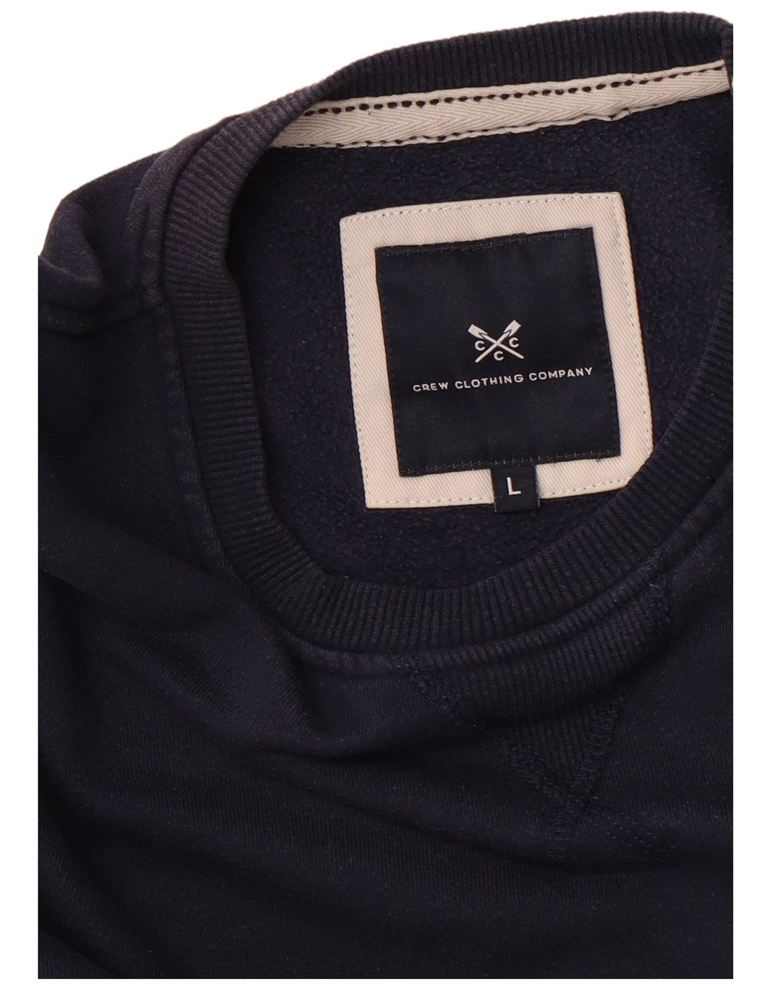 CREW CLOTHING Suéter masculino com moletom grande azul marinho