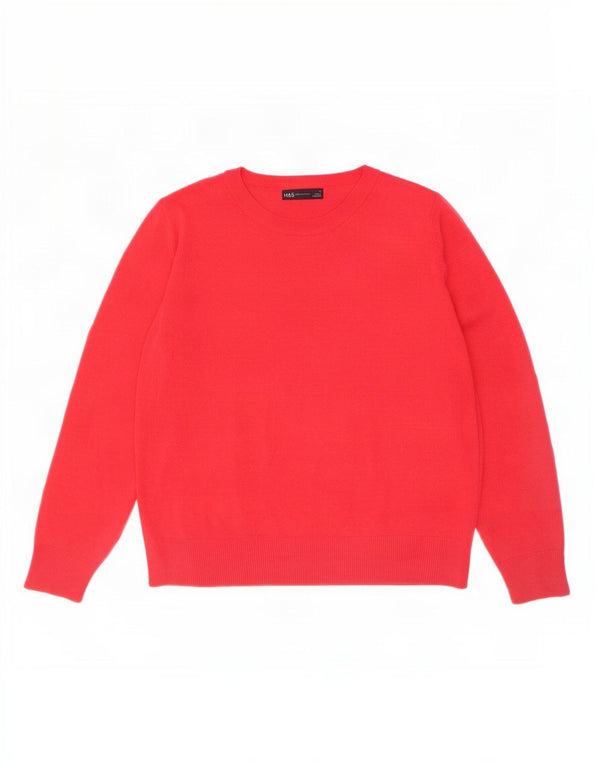 Marks & Spencer Womens Boat Neck Jumper Sweater UK 12 Medium Pink