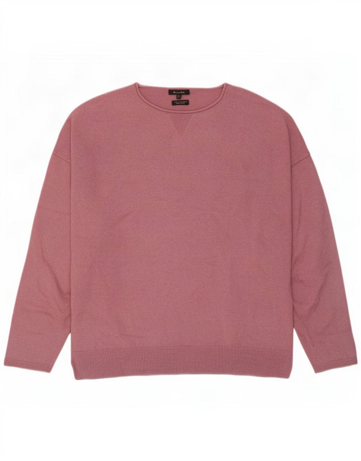 Suéter masculino Massimo Dutti com gola canoa grande de lã rosa