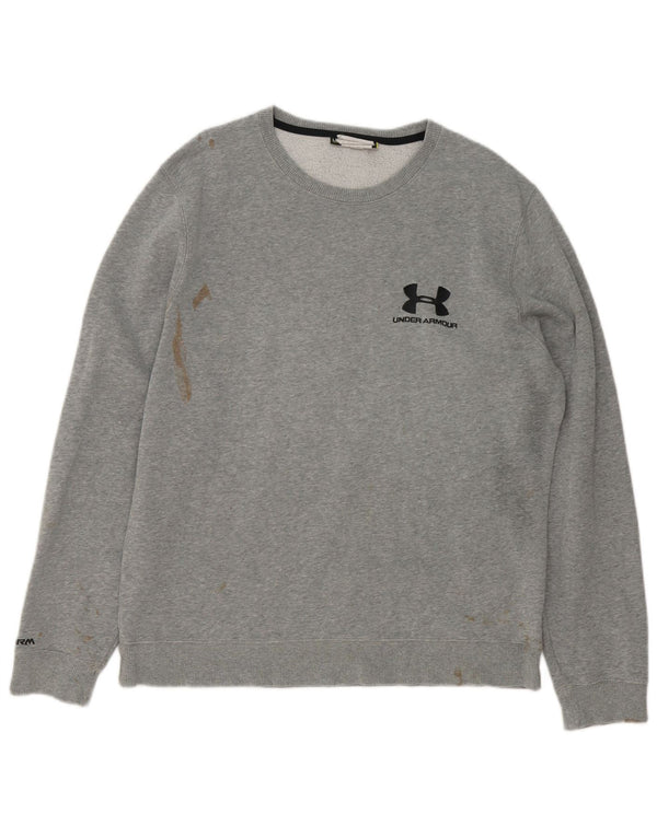 Under Armour Mens Graphic Moletom Jumper Grande Cinza Salpicado
