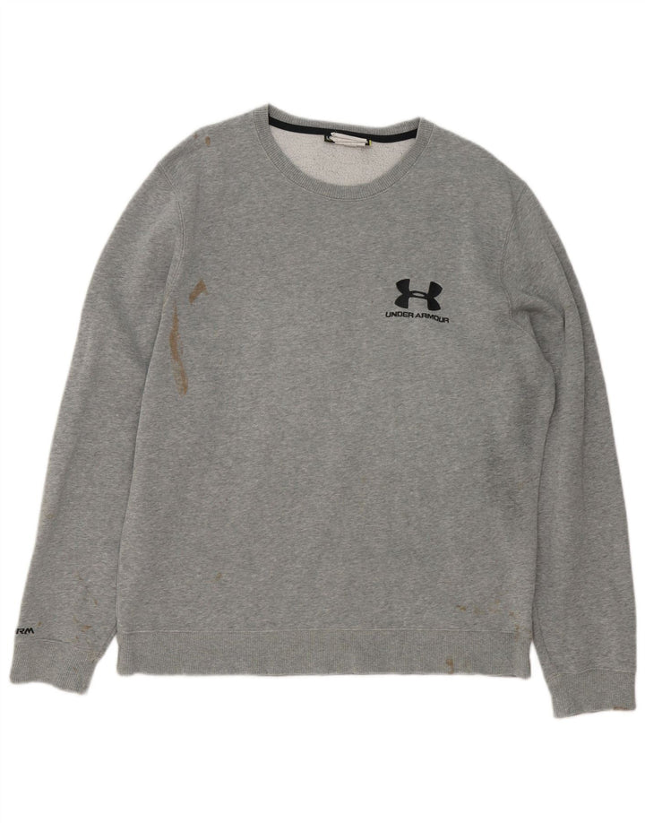 Under Armour Mens Graphic Moletom Jumper Grande Cinza Salpicado
