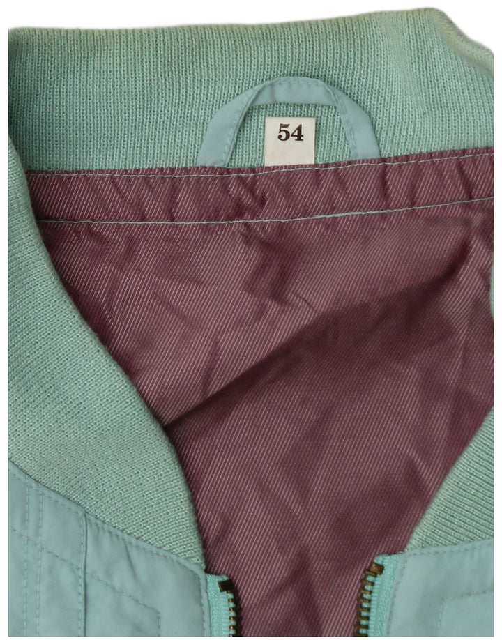 Jaqueta bomber masculina VINTAGE IT 54 2XL turquesa