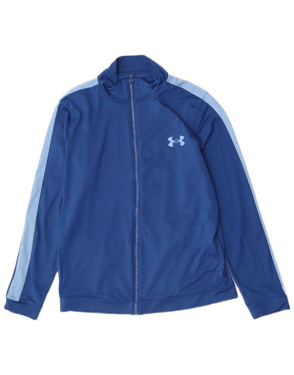 Under Armour Mens Tracksuit Top Jacket Large Blue Colourblock Polyester