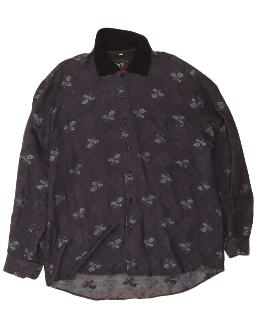 Camisa masculina Daniel Dodd XL azul marinho xadrez poliéster