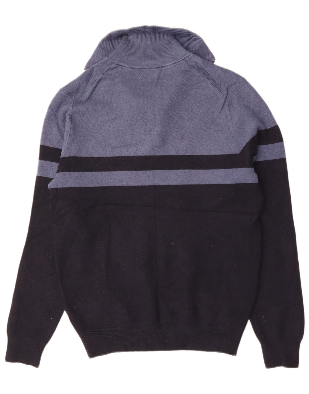 Suéter feminino Massimo Dutti com gola e zíper Reino Unido 14 médio azul marinho